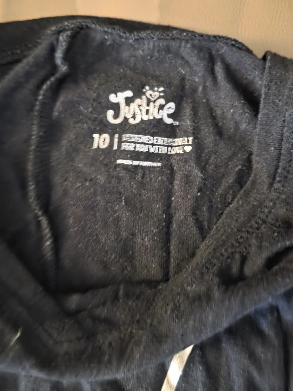 Justice Black Long-Sleeve Top with Gold 